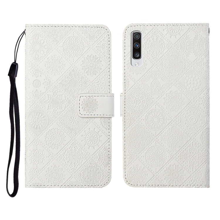 For Samsung Galaxy A50 Ethnic Style Embossed Pattern Horizontal Flip Leather Case with Holder & Card Slots & Wallet & Lanyard