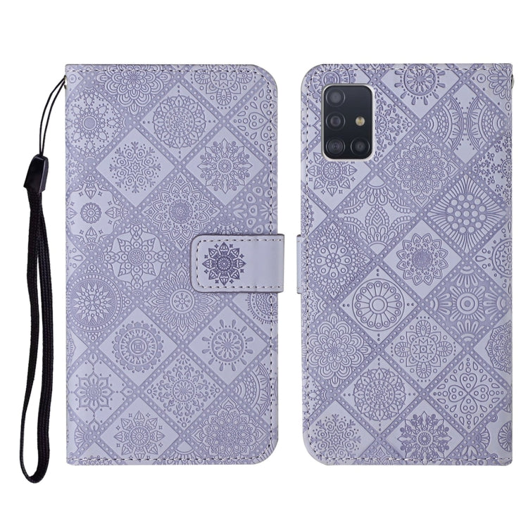 For Samsung Galaxy A51 Ethnic Style Embossed Pattern Horizontal Flip Leather Case with Holder & Card Slots & Wallet & Lanyard