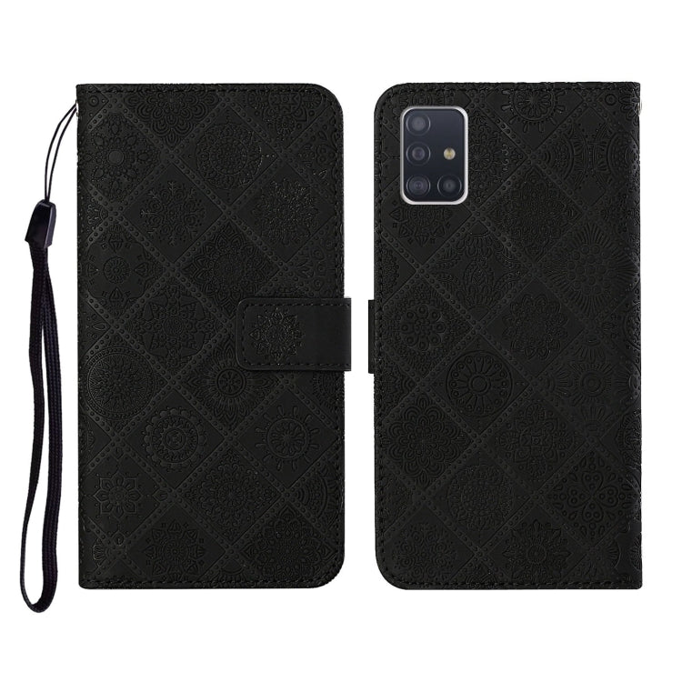For Samsung Galaxy A51 Ethnic Style Embossed Pattern Horizontal Flip Leather Case with Holder & Card Slots & Wallet & Lanyard