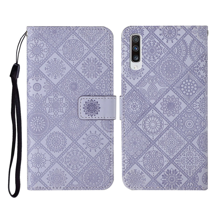 For Samsung Galaxy A70 Ethnic Style Embossed Pattern Horizontal Flip Leather Case with Holder & Card Slots & Wallet & Lanyard