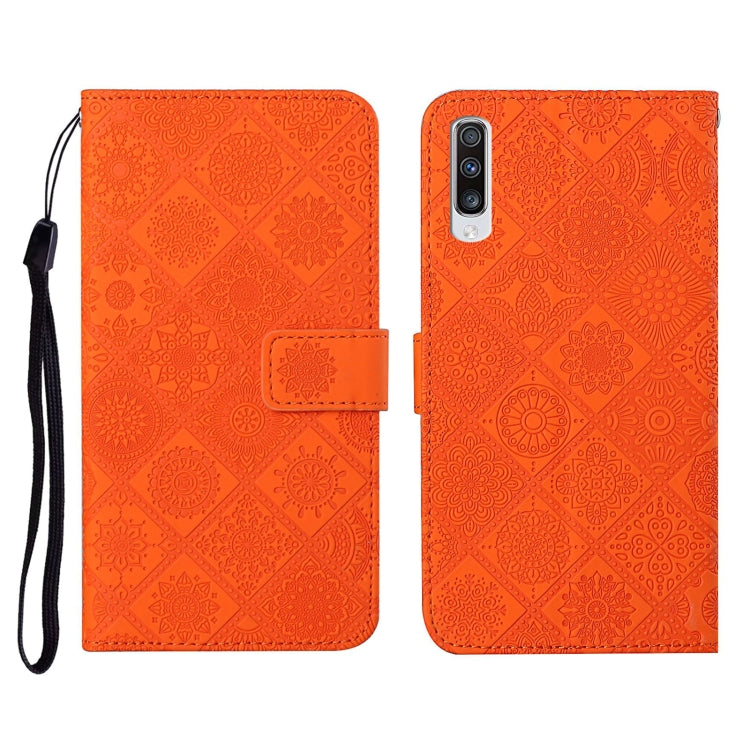 For Samsung Galaxy A70 Ethnic Style Embossed Pattern Horizontal Flip Leather Case with Holder & Card Slots & Wallet & Lanyard