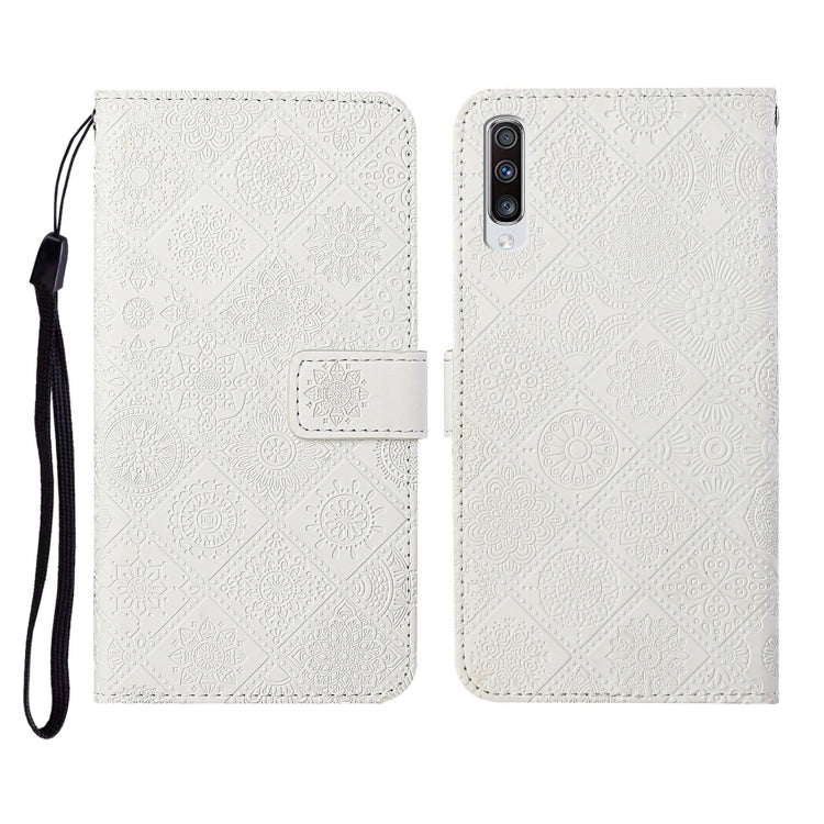 For Samsung Galaxy A70 Ethnic Style Embossed Pattern Horizontal Flip Leather Case with Holder & Card Slots & Wallet & Lanyard