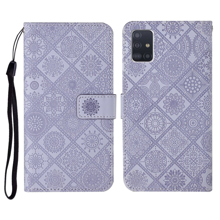 For Samsung Galaxy A71 Ethnic Style Embossed Pattern Horizontal Flip Leather Case with Holder & Card Slots & Wallet & Lanyard
