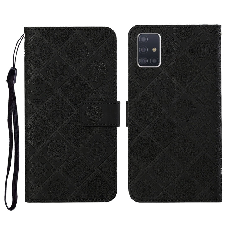 For Samsung Galaxy A71 Ethnic Style Embossed Pattern Horizontal Flip Leather Case with Holder & Card Slots & Wallet & Lanyard