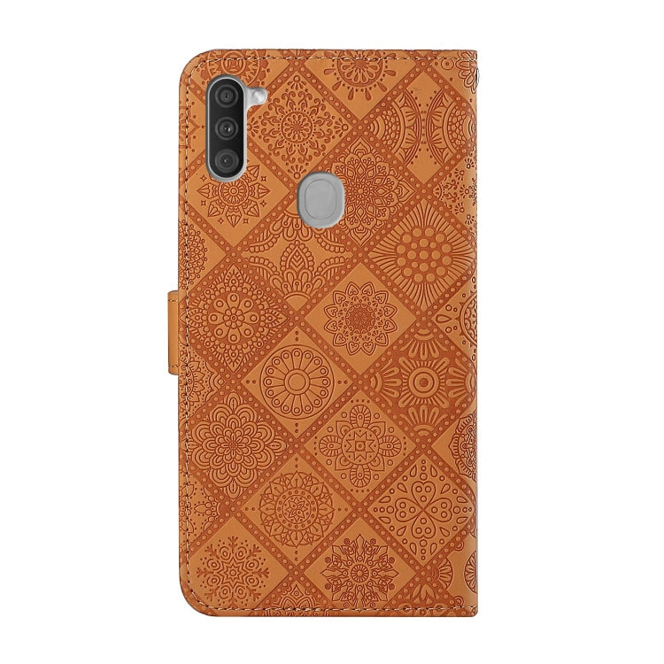 For Samsung Galaxy M11 Ethnic Style Embossed Pattern Horizontal Flip Leather Case with Holder & Card Slots & Wallet & Lanyard
