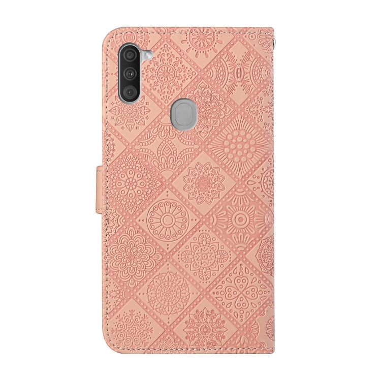 For Samsung Galaxy M11 Ethnic Style Embossed Pattern Horizontal Flip Leather Case with Holder & Card Slots & Wallet & Lanyard