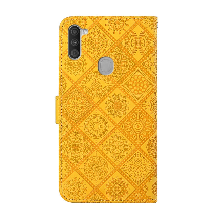 For Samsung Galaxy M11 Ethnic Style Embossed Pattern Horizontal Flip Leather Case with Holder & Card Slots & Wallet & Lanyard