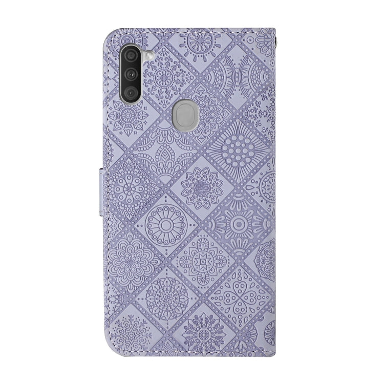 For Samsung Galaxy M11 Ethnic Style Embossed Pattern Horizontal Flip Leather Case with Holder & Card Slots & Wallet & Lanyard