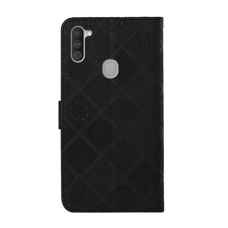 For Samsung Galaxy M11 Ethnic Style Embossed Pattern Horizontal Flip Leather Case with Holder & Card Slots & Wallet & Lanyard