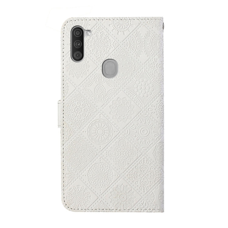 For Samsung Galaxy M11 Ethnic Style Embossed Pattern Horizontal Flip Leather Case with Holder & Card Slots & Wallet & Lanyard