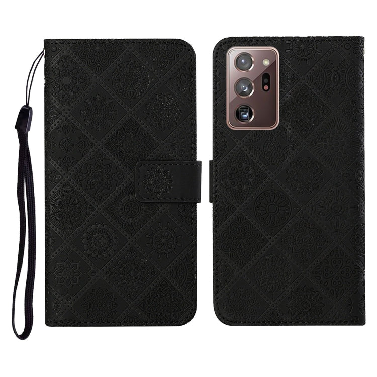 For Samsung Galaxy Note20 Ultra Ethnic Style Embossed Pattern Horizontal Flip Leather Case with Holder & Card Slots & Wallet & Lanyard