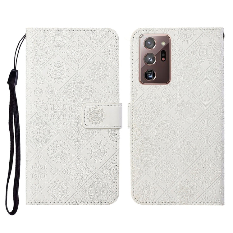 For Samsung Galaxy Note20 Ultra Ethnic Style Embossed Pattern Horizontal Flip Leather Case with Holder & Card Slots & Wallet & Lanyard