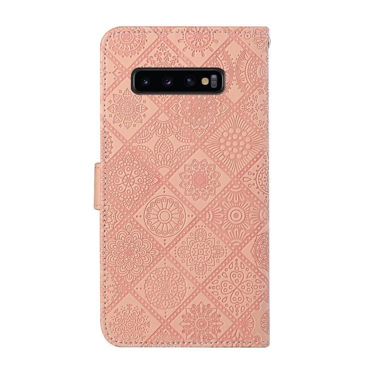 For Samsung Galaxy S10 Ethnic Style Embossed Pattern Horizontal Flip Leather Case with Holder & Card Slots & Wallet & Lanyard