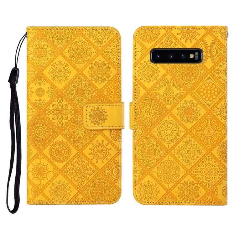 For Samsung Galaxy S10 Ethnic Style Embossed Pattern Horizontal Flip Leather Case with Holder & Card Slots & Wallet & Lanyard