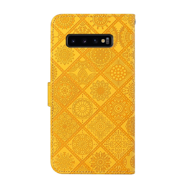 For Samsung Galaxy S10 Ethnic Style Embossed Pattern Horizontal Flip Leather Case with Holder & Card Slots & Wallet & Lanyard