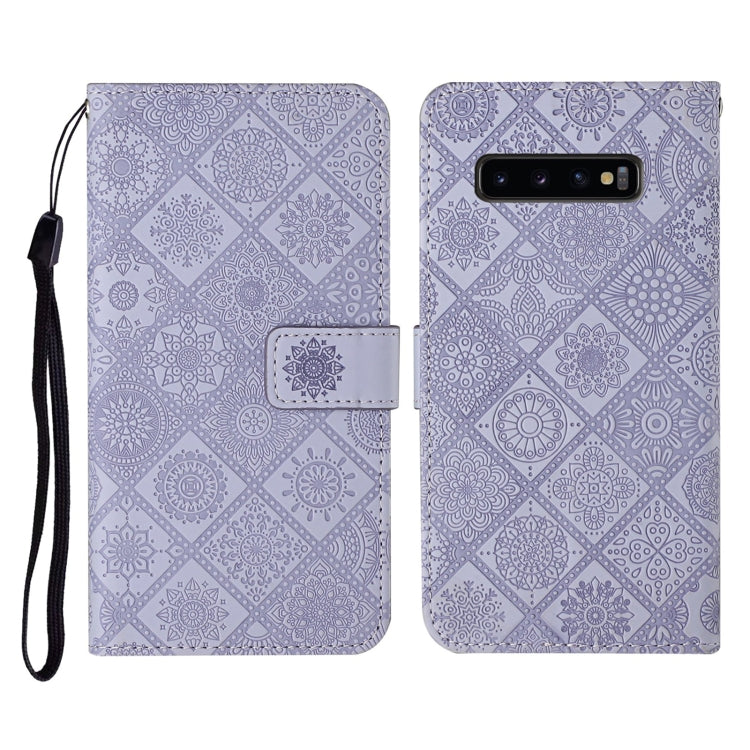 For Samsung Galaxy S10 Ethnic Style Embossed Pattern Horizontal Flip Leather Case with Holder & Card Slots & Wallet & Lanyard