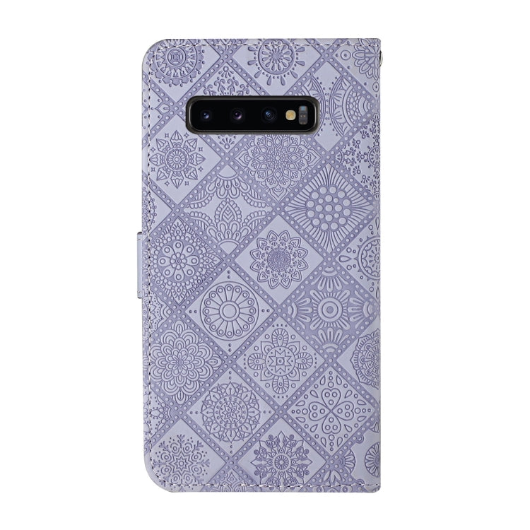 For Samsung Galaxy S10 Ethnic Style Embossed Pattern Horizontal Flip Leather Case with Holder & Card Slots & Wallet & Lanyard