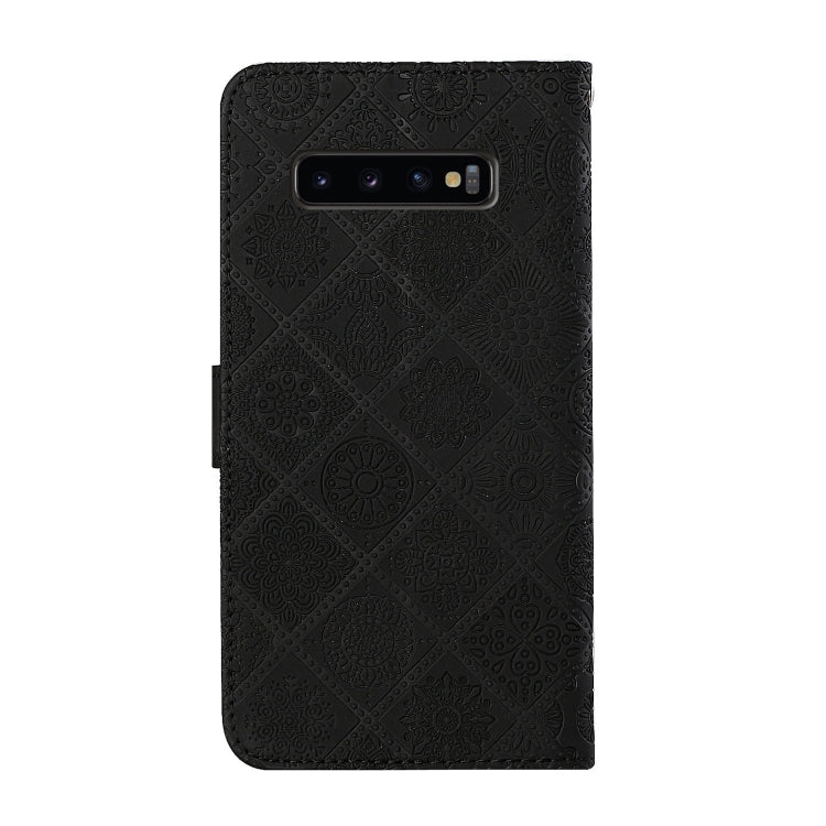 For Samsung Galaxy S10 Ethnic Style Embossed Pattern Horizontal Flip Leather Case with Holder & Card Slots & Wallet & Lanyard