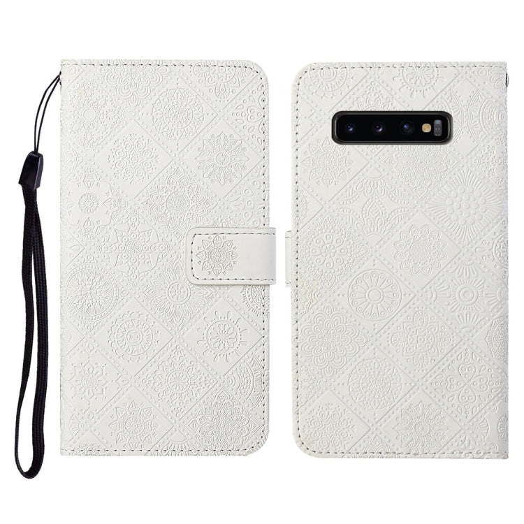 For Samsung Galaxy S10 Ethnic Style Embossed Pattern Horizontal Flip Leather Case with Holder & Card Slots & Wallet & Lanyard