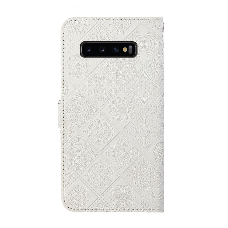 For Samsung Galaxy S10 Ethnic Style Embossed Pattern Horizontal Flip Leather Case with Holder & Card Slots & Wallet & Lanyard