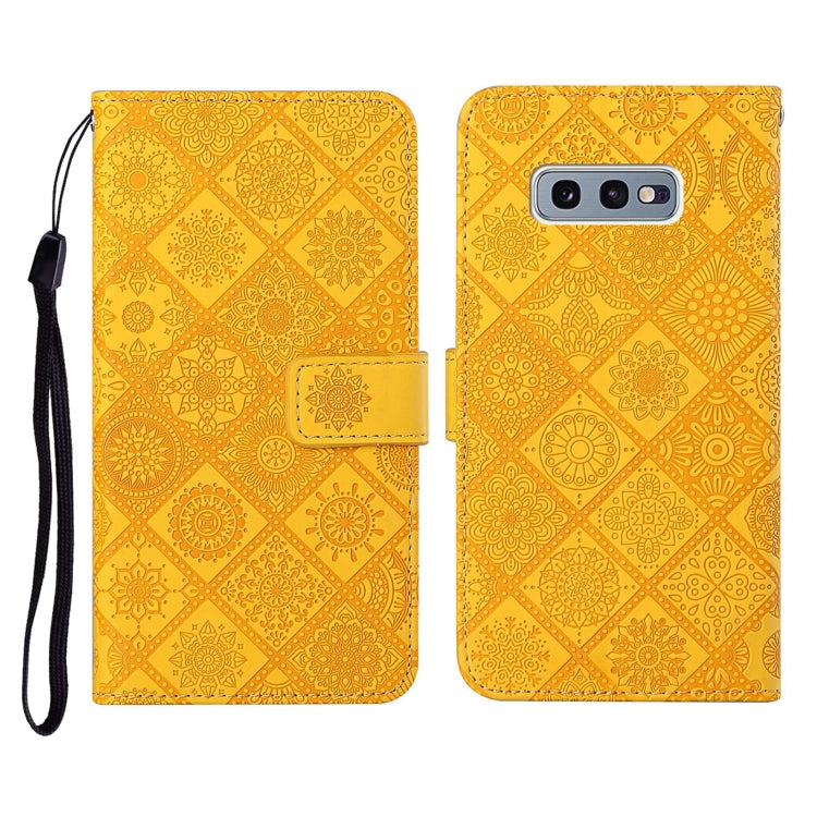 For Samsung Galaxy S10e Ethnic Style Embossed Pattern Horizontal Flip Leather Case with Holder & Card Slots & Wallet & Lanyard