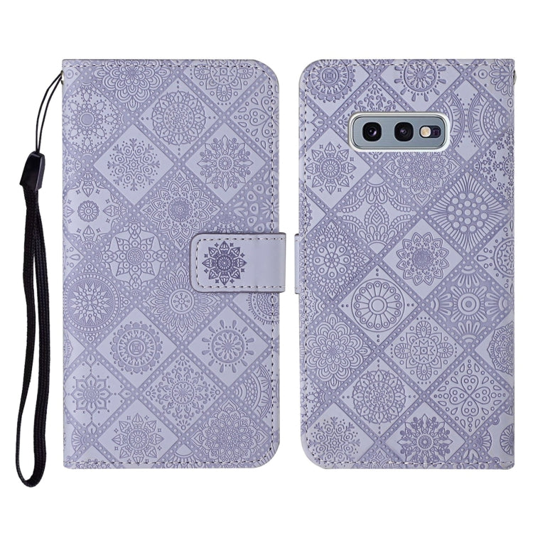 For Samsung Galaxy S10e Ethnic Style Embossed Pattern Horizontal Flip Leather Case with Holder & Card Slots & Wallet & Lanyard
