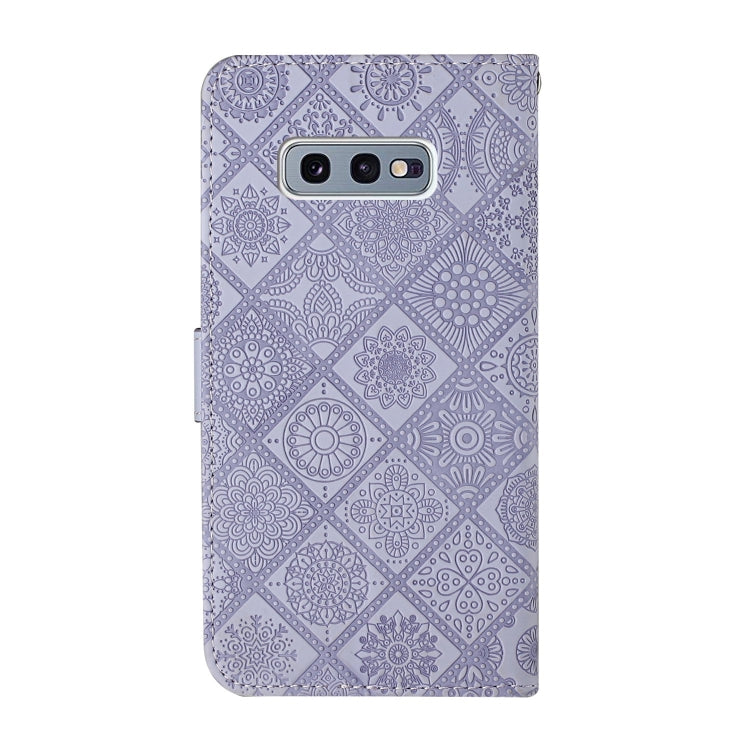 For Samsung Galaxy S10e Ethnic Style Embossed Pattern Horizontal Flip Leather Case with Holder & Card Slots & Wallet & Lanyard