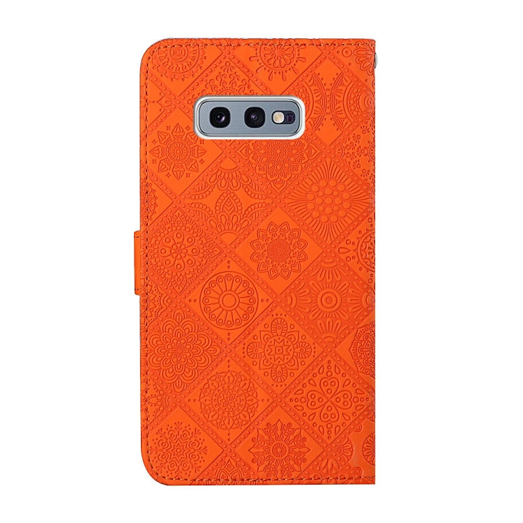 For Samsung Galaxy S10e Ethnic Style Embossed Pattern Horizontal Flip Leather Case with Holder & Card Slots & Wallet & Lanyard