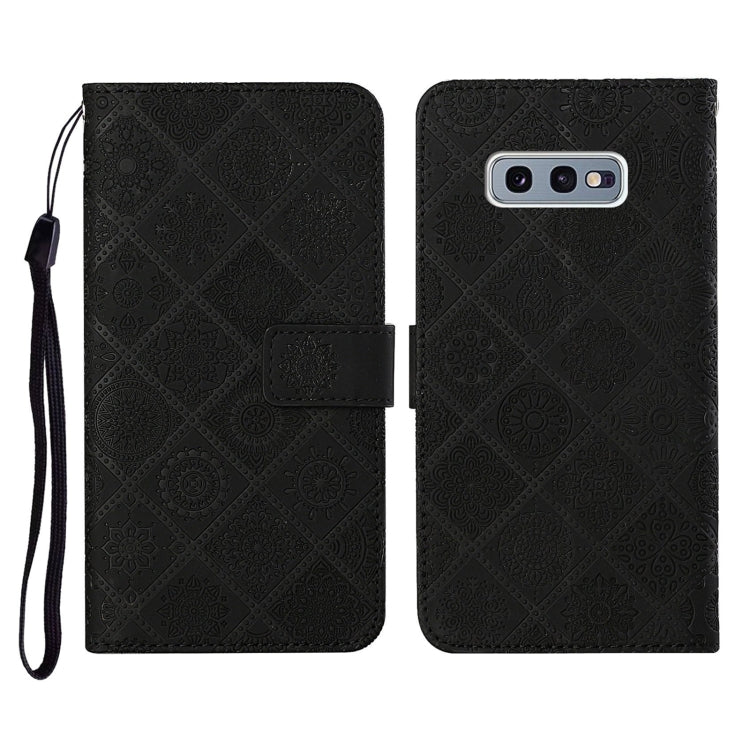 For Samsung Galaxy S10e Ethnic Style Embossed Pattern Horizontal Flip Leather Case with Holder & Card Slots & Wallet & Lanyard