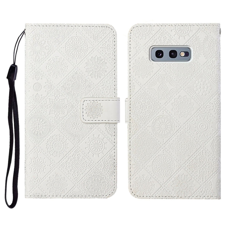 For Samsung Galaxy S10e Ethnic Style Embossed Pattern Horizontal Flip Leather Case with Holder & Card Slots & Wallet & Lanyard