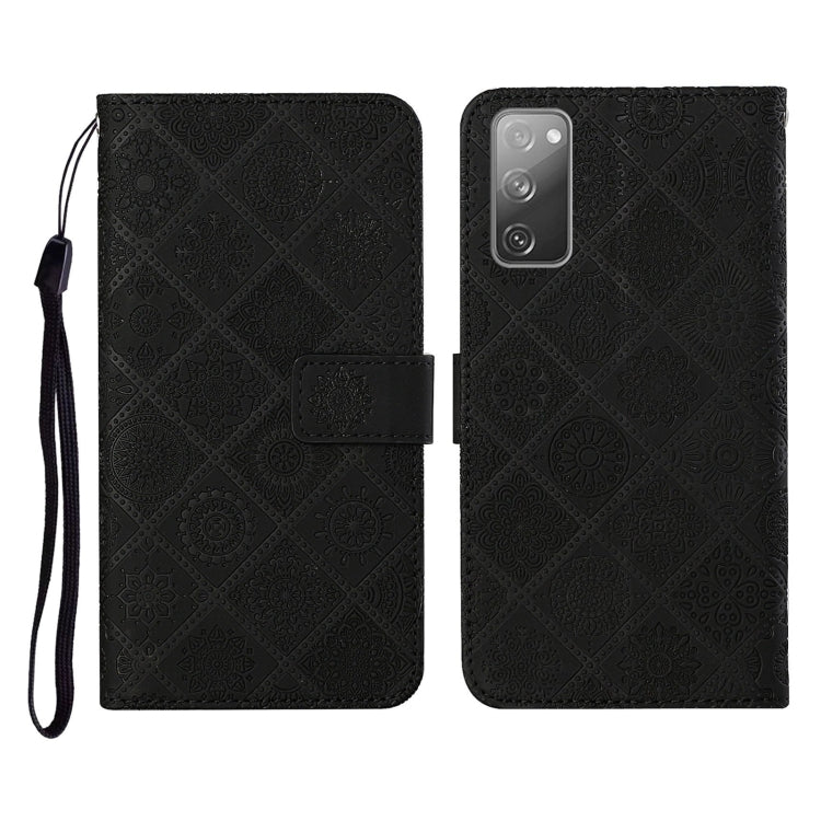 For Samsung Galaxy S20 FE Ethnic Style Embossed Pattern Horizontal Flip Leather Case with Holder & Card Slots & Wallet & Lanyard