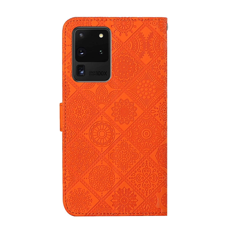 For Samsung Galaxy S20 Ultra Ethnic Style Embossed Pattern Horizontal Flip Leather Case with Holder & Card Slots & Wallet & Lanyard