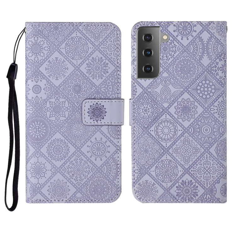 For Samsung Galaxy Galaxy S21 5G Ethnic Style Embossed Pattern Horizontal Flip Leather Case with Holder & Card Slots & Wallet & Lanyard