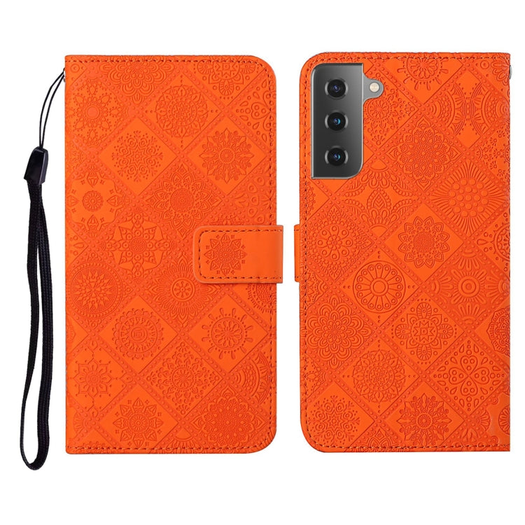For Samsung Galaxy Galaxy S21 5G Ethnic Style Embossed Pattern Horizontal Flip Leather Case with Holder & Card Slots & Wallet & Lanyard