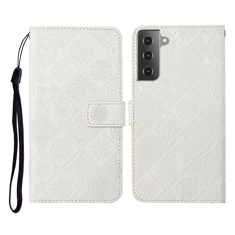 For Samsung Galaxy Galaxy S21 5G Ethnic Style Embossed Pattern Horizontal Flip Leather Case with Holder & Card Slots & Wallet & Lanyard