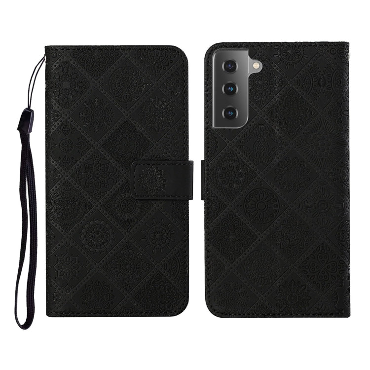 For Samsung Galaxy S21+ 5G Ethnic Style Embossed Pattern Horizontal Flip Leather Case with Holder & Card Slots & Wallet & Lanyard