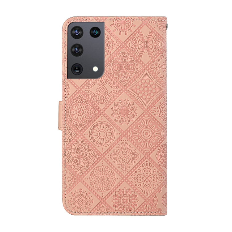For Samsung Galaxy S21Ultra 5G Ethnic Style Embossed Pattern Horizontal Flip Leather Case with Holder & Card Slots & Wallet & Lanyard