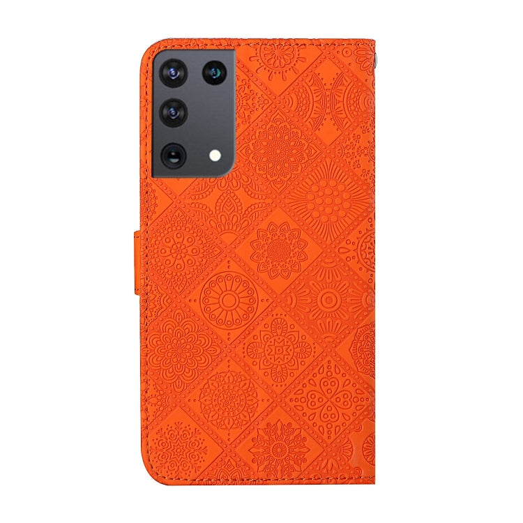 For Samsung Galaxy S21Ultra 5G Ethnic Style Embossed Pattern Horizontal Flip Leather Case with Holder & Card Slots & Wallet & Lanyard