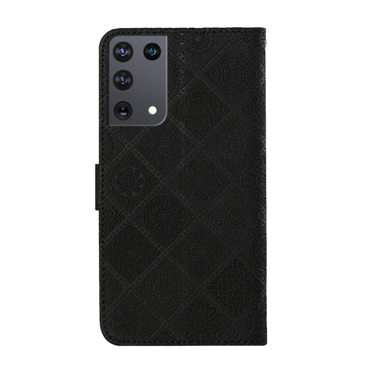 For Samsung Galaxy S21Ultra 5G Ethnic Style Embossed Pattern Horizontal Flip Leather Case with Holder & Card Slots & Wallet & Lanyard