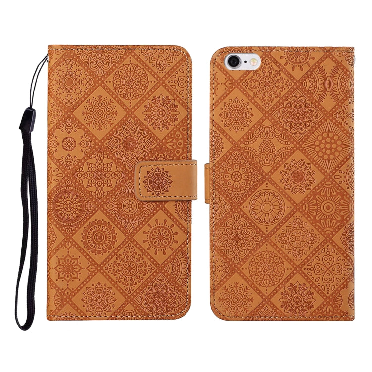 Ethnic Style Embossed Pattern Horizontal Flip Leather Case with Holder & Card Slots & Wallet & Lanyard For iPhone 6 Plus