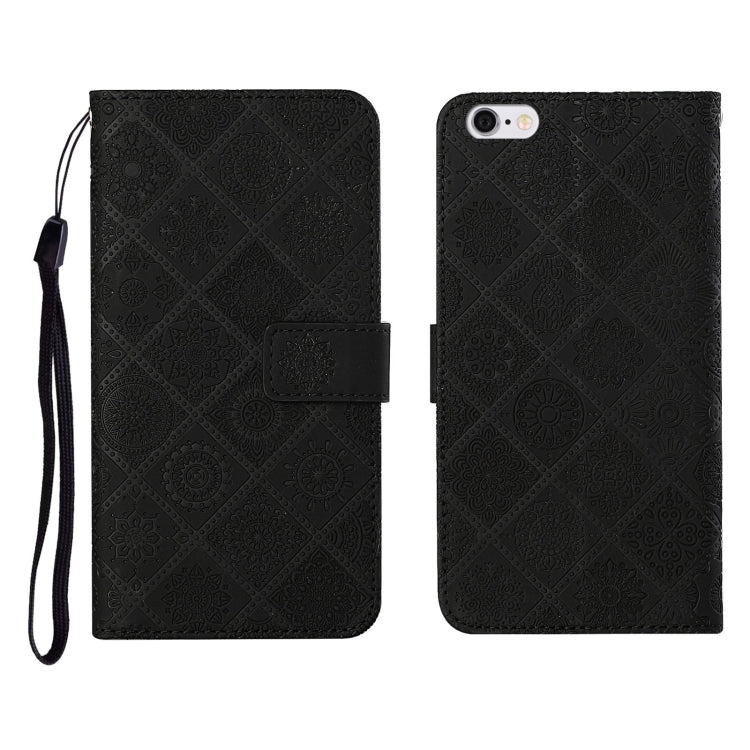 Ethnic Style Embossed Pattern Horizontal Flip Leather Case with Holder & Card Slots & Wallet & Lanyard For iPhone 6 Plus