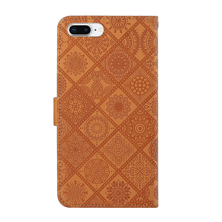 Ethnic Style Embossed Pattern Horizontal Flip Leather Case with Holder & Card Slots & Wallet & Lanyard For iPhone 8 Plus / 7 Plus