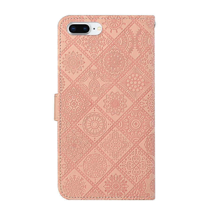 Ethnic Style Embossed Pattern Horizontal Flip Leather Case with Holder & Card Slots & Wallet & Lanyard For iPhone 8 Plus / 7 Plus