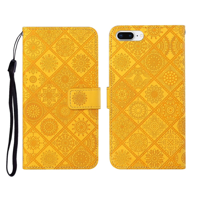 Ethnic Style Embossed Pattern Horizontal Flip Leather Case with Holder & Card Slots & Wallet & Lanyard For iPhone 8 Plus / 7 Plus