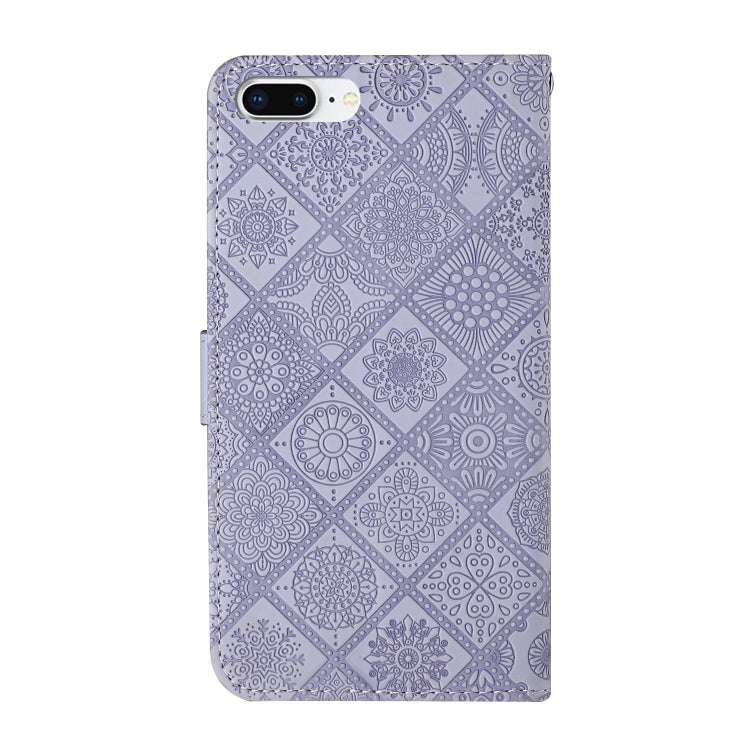 Ethnic Style Embossed Pattern Horizontal Flip Leather Case with Holder & Card Slots & Wallet & Lanyard For iPhone 8 Plus / 7 Plus