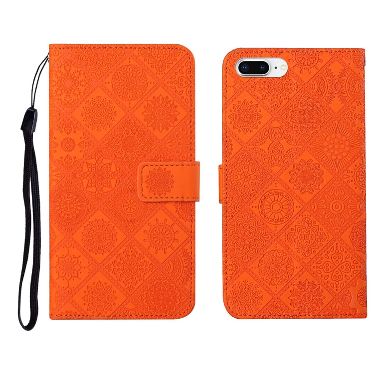 Ethnic Style Embossed Pattern Horizontal Flip Leather Case with Holder & Card Slots & Wallet & Lanyard For iPhone 8 Plus / 7 Plus