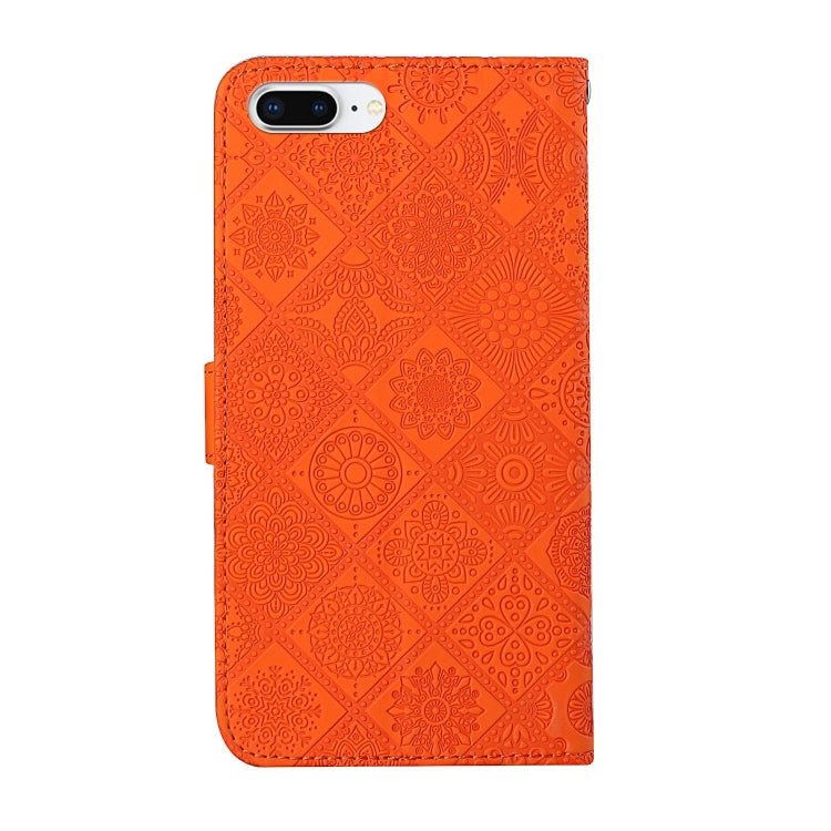 Ethnic Style Embossed Pattern Horizontal Flip Leather Case with Holder & Card Slots & Wallet & Lanyard For iPhone 8 Plus / 7 Plus