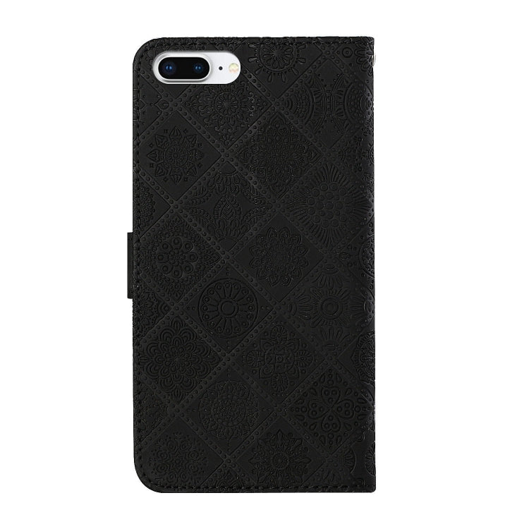 Ethnic Style Embossed Pattern Horizontal Flip Leather Case with Holder & Card Slots & Wallet & Lanyard For iPhone 8 Plus / 7 Plus