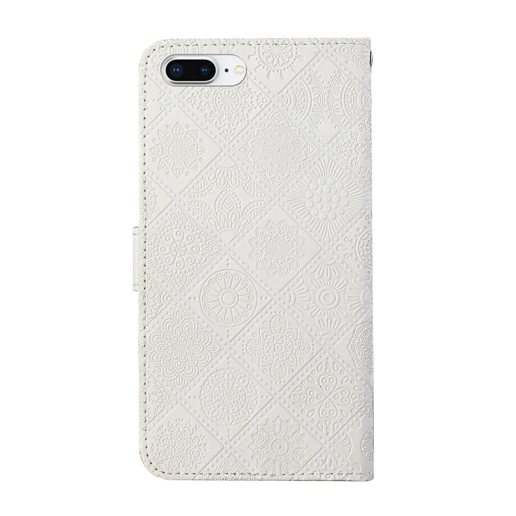 Ethnic Style Embossed Pattern Horizontal Flip Leather Case with Holder & Card Slots & Wallet & Lanyard For iPhone 8 Plus / 7 Plus