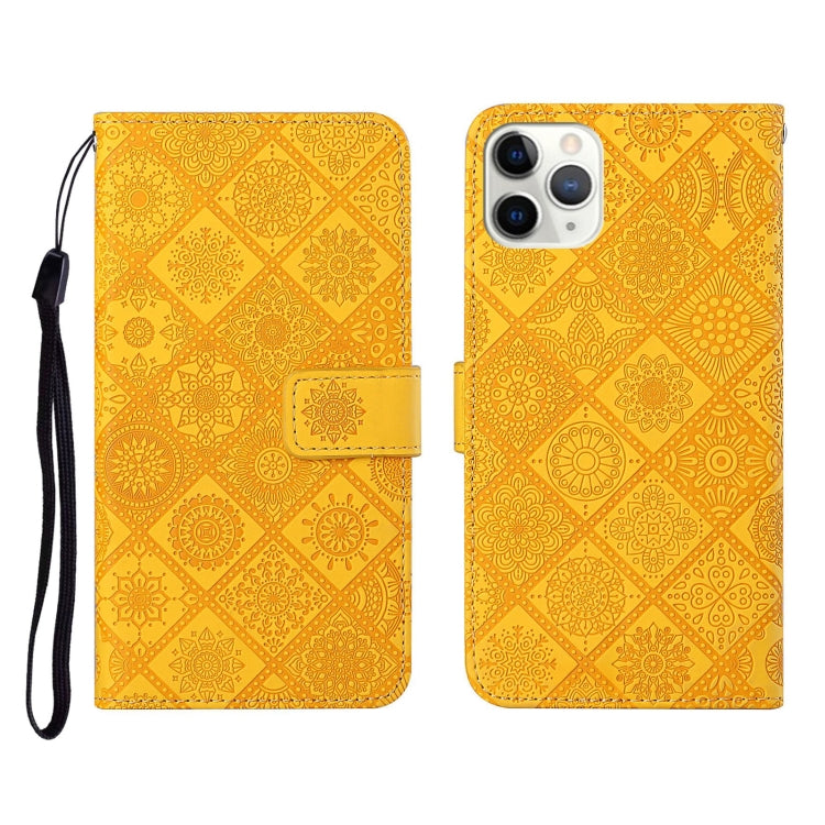For iPhone 11 Pro Ethnic Style Embossed Pattern Horizontal Flip Leather Case with Holder & Card Slots & Wallet & Lanyard